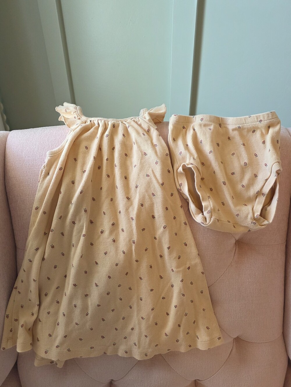 Quincy Mae 4/5 4t Floral Ruffle Baby Dress with Bloomers